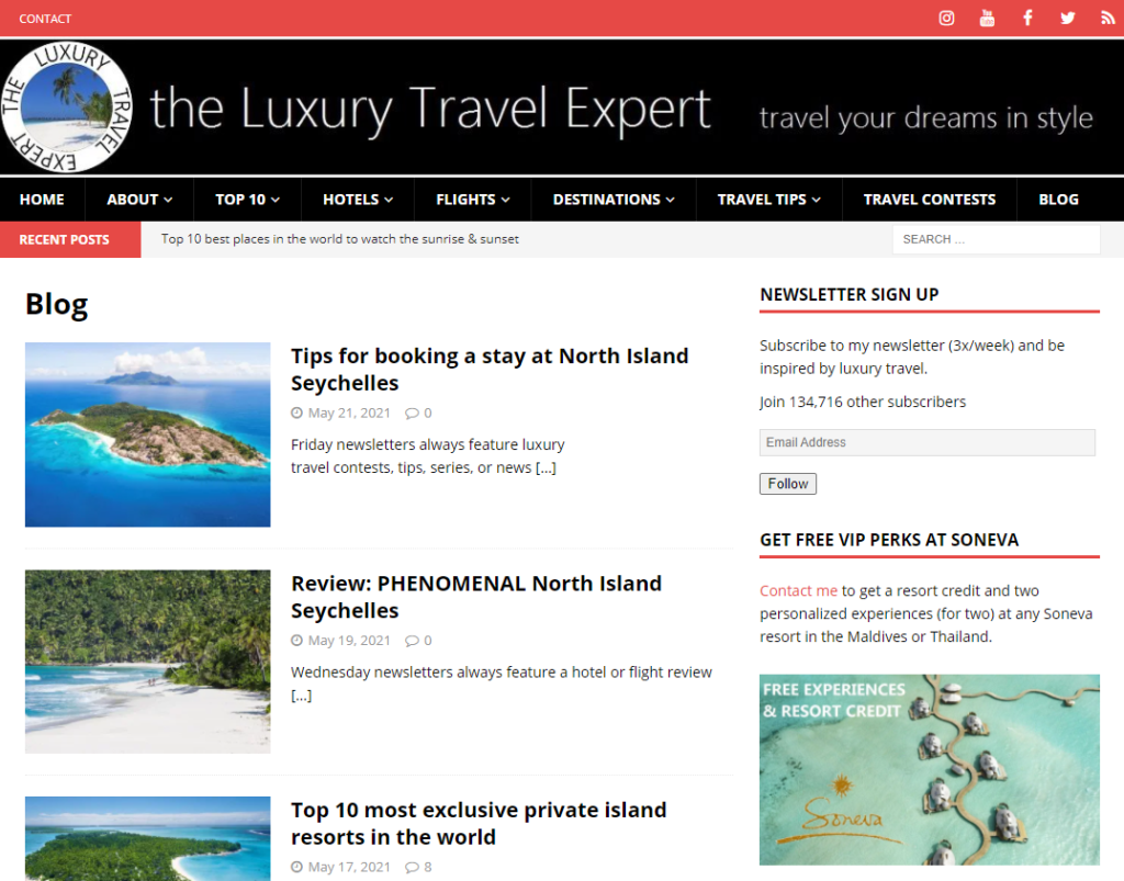 best travel sites luxury